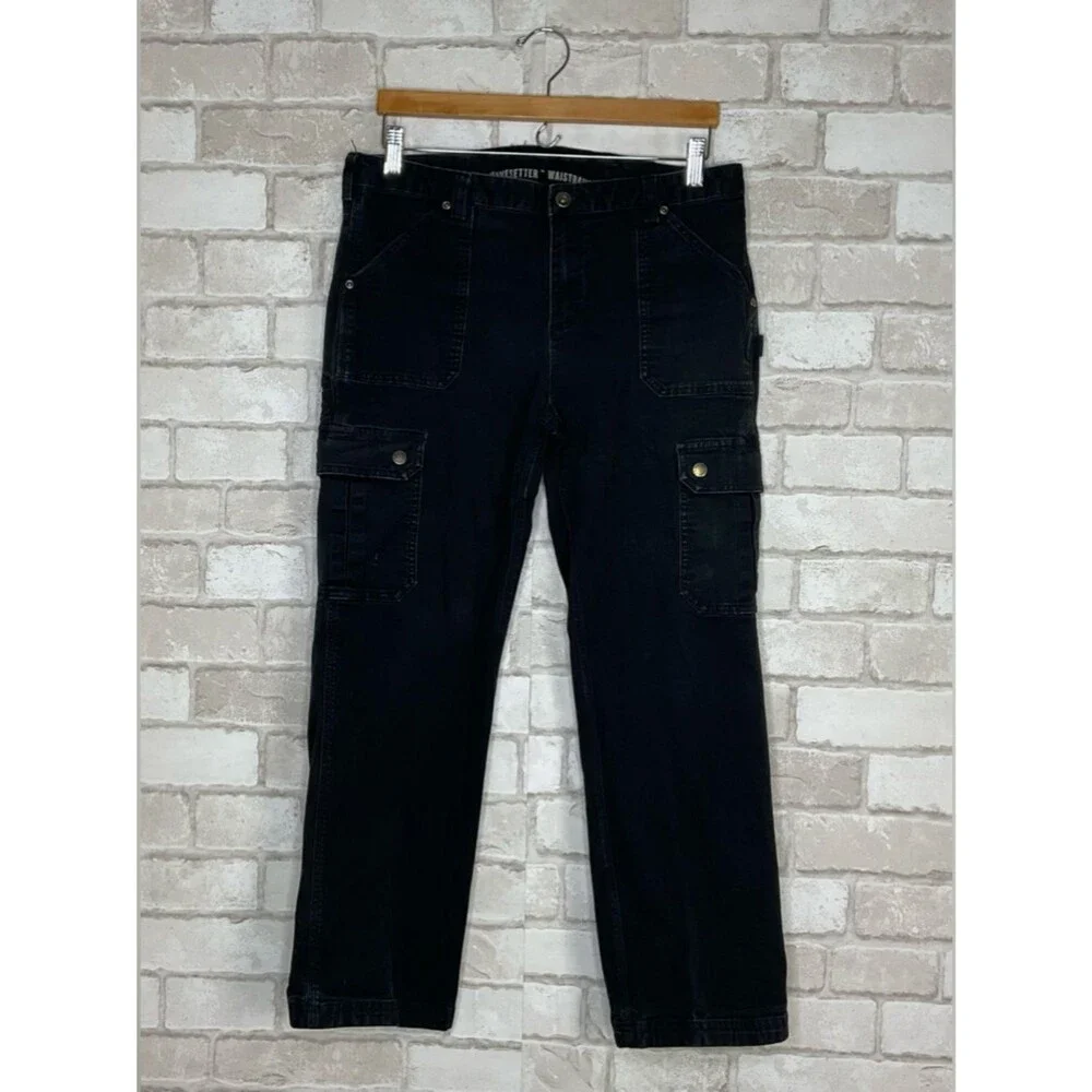 Duluth Curvesetter Waistband Black Cargo Utility Pants Size 12X29